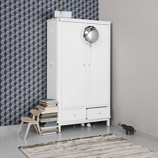 Oliver Furniture Wood Double Wardrobe - White