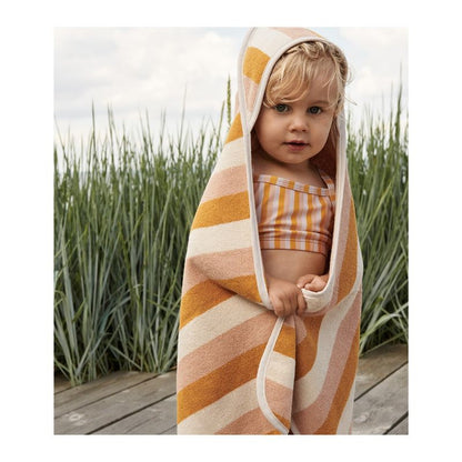 Liewood Alba Hooded Baby Towel  - Peach/Sandy/Yellow Mellow