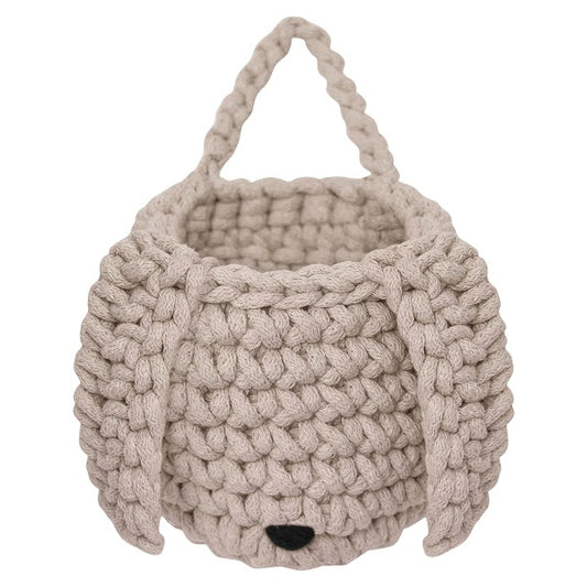 Zuri House Crochet Bunny Basket - Beige