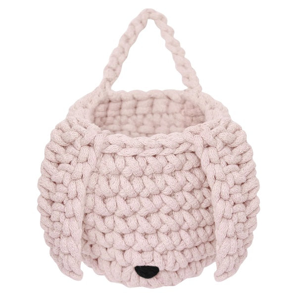 Zuri House Crochet Bunny Basket - Pale Pink