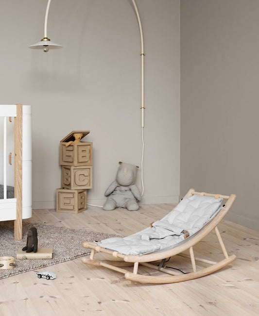 Oliver Furniture Wood Baby & Toddler Rocker - Oak/Grey