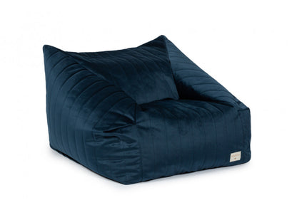 Nobodinoz Velvet Chelsea Bean Bag Chair - Night Blue