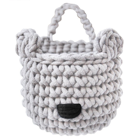 Zuri House Bear Basket - Light Grey