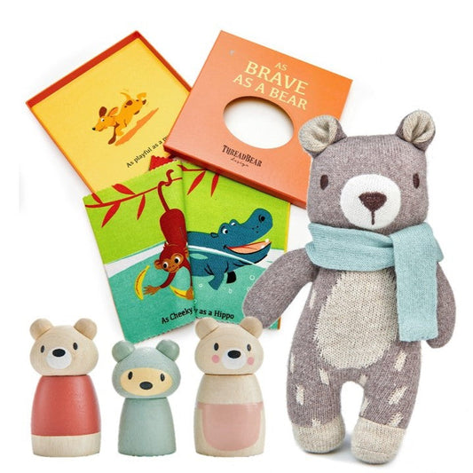ThreadBear Design Brave as a Bear Toy & Book Bundle
