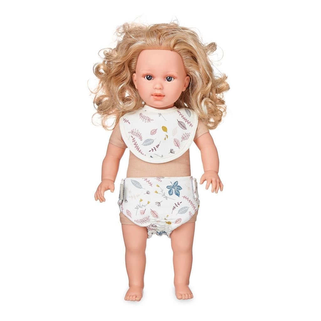 Cam Cam Doll's Bib & Diaper in Pressed Leaves Rose - Scandibørn