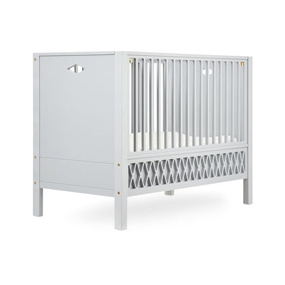 Cam Cam Harlequin Baby Cot Bed in Grey 60 x 120cm (Closed Ends) - Scandibørn