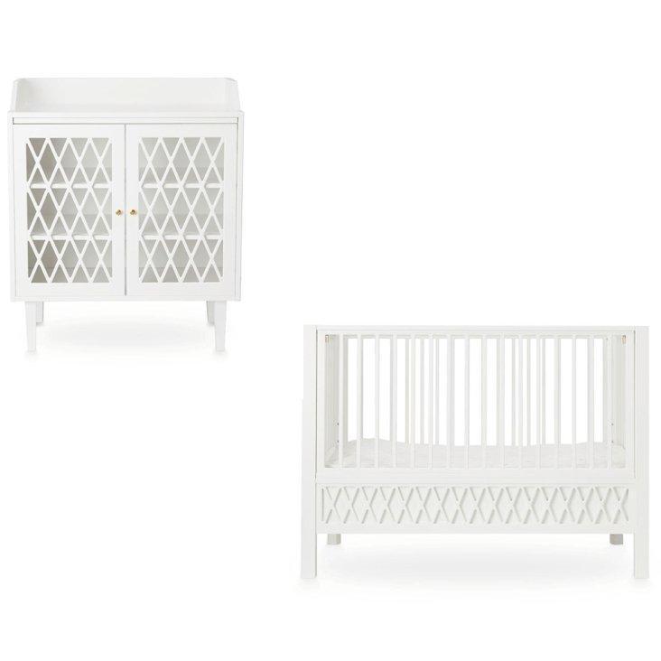 Cam Cam Harlequin Nursery Furniture White Bundle (2 piece set) - Scandibørn