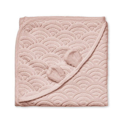 Cam Cam Hooded Towel with Ears - Dusty Rose - Scandibørn