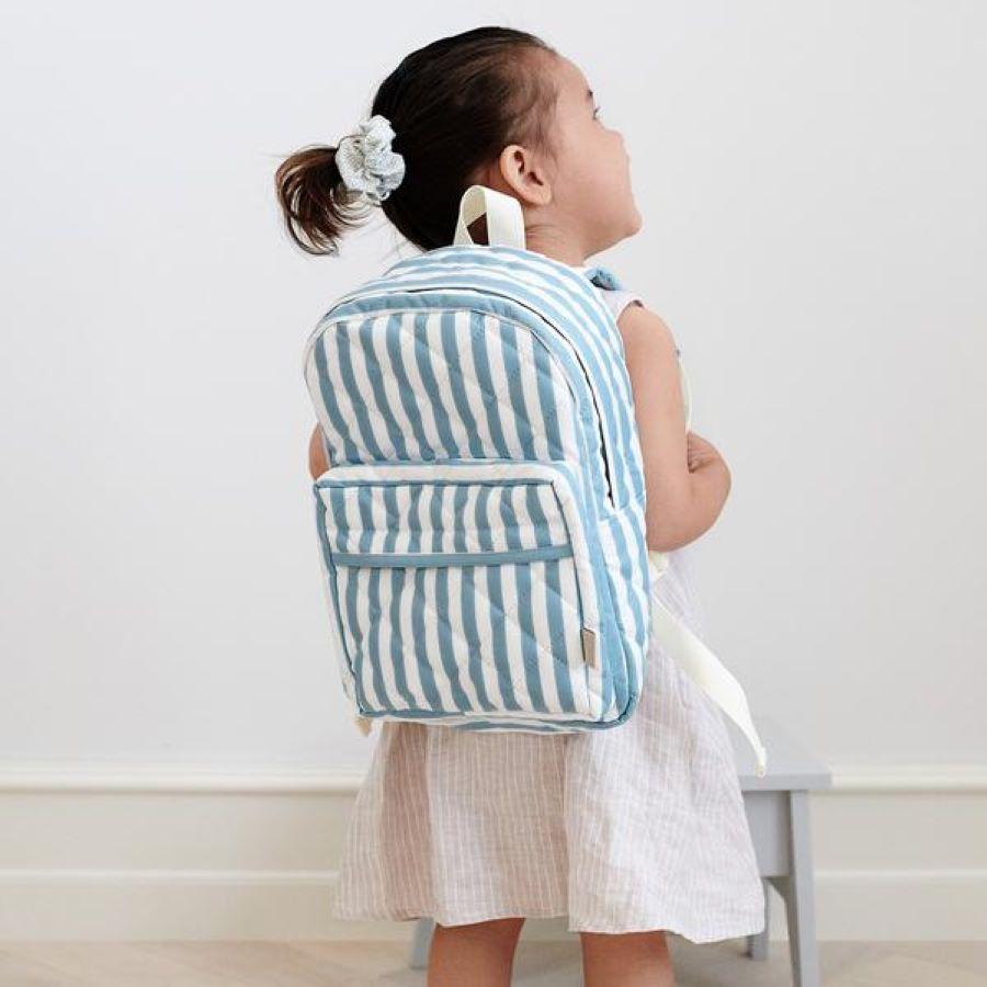 Cam Cam Kids Backpack in Blue/White Stripes - Scandibørn