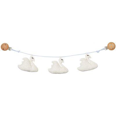 Cam Cam Pram Chain Toy - White Swan - Scandibørn