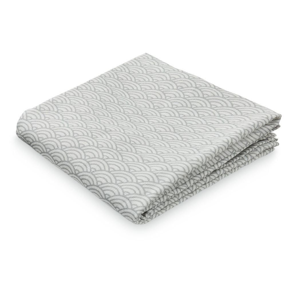 Cam Cam Printed Muslin Cloth in Grey Wave - Scandibørn