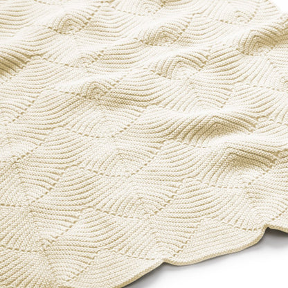 Cam Cam Scallop Knit Blanket - Natural - Scandibørn