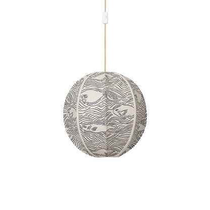Ferm Living Stream Embroidered Textile Lampshade