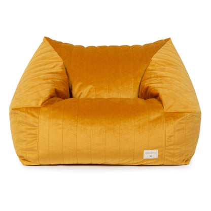 Nobodinoz Velvet Chelsea Bean Bag Chair - Farniente Yellow