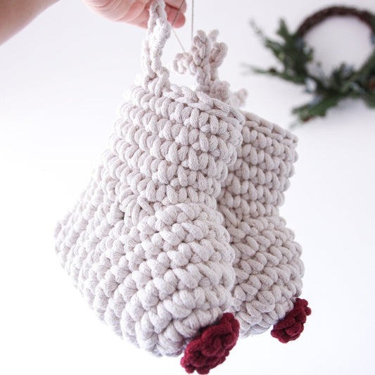 Zuri House Crochet Reindeer Stocking