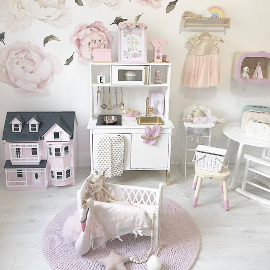 Zuri House Crochet Rug Moon - Pale Pink