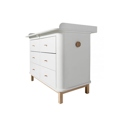 Oliver Furniture Wood Nursery Dresser 6 Drawer (Full Top) - White/Oak