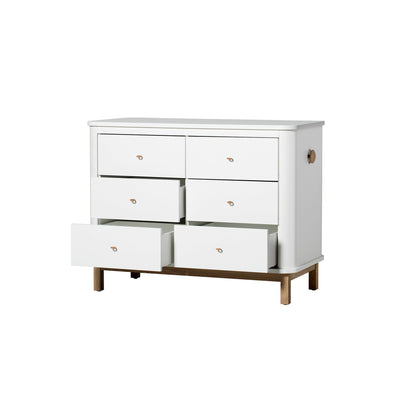 Oliver Furniture Wood Dresser 6 Drawers - White/Oak