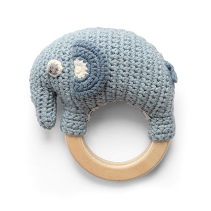 Sebra Crochet Rattle Fanto the Elephant - Powder Blue