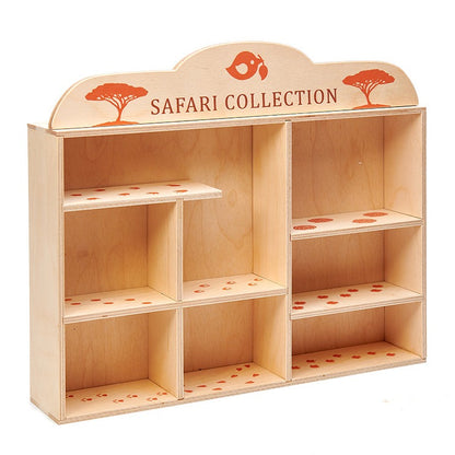 Tender Leaf Toys 8 Safari Animals Wooden Set / Shelf