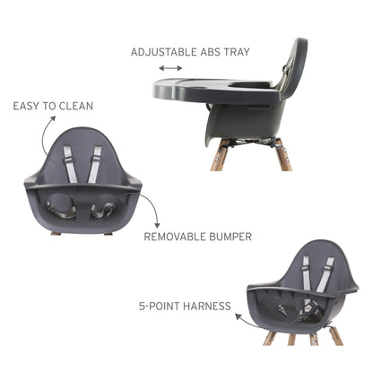 Childhome Evolu One.80° High Chair - Natural / Anthracite