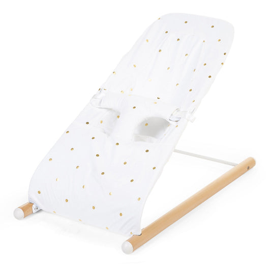 Childhome Evolux Bouncer Cover - White / Gold Dots