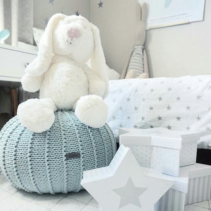 Zuri House Small Knitted Pouffe - Marl Mint