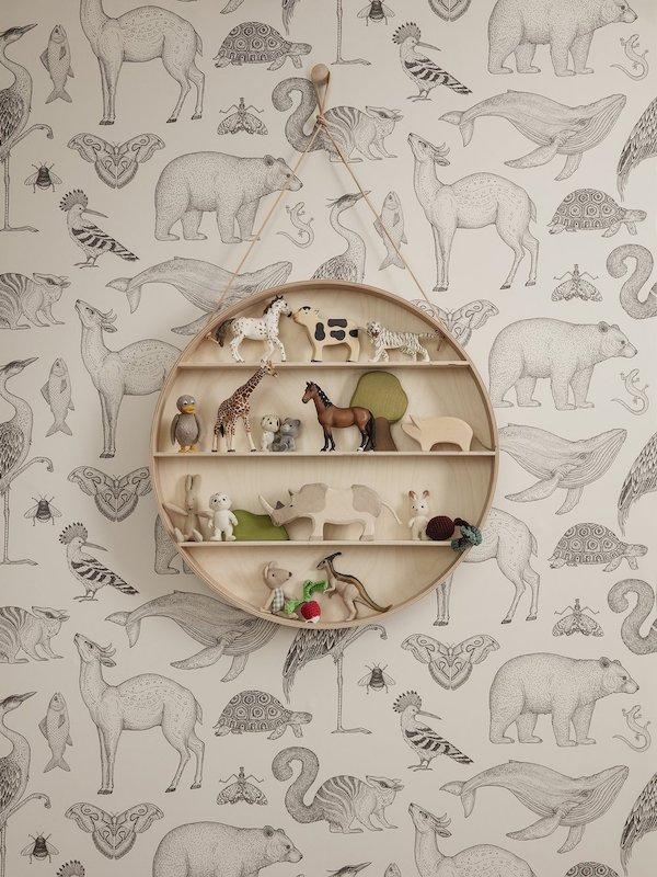Ferm Living Katie Scott Wallpaper - Animals Off-White - Scandibørn