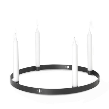 Ferm Living - Large Candle Holder Circle - Black Brass - Scandibørn