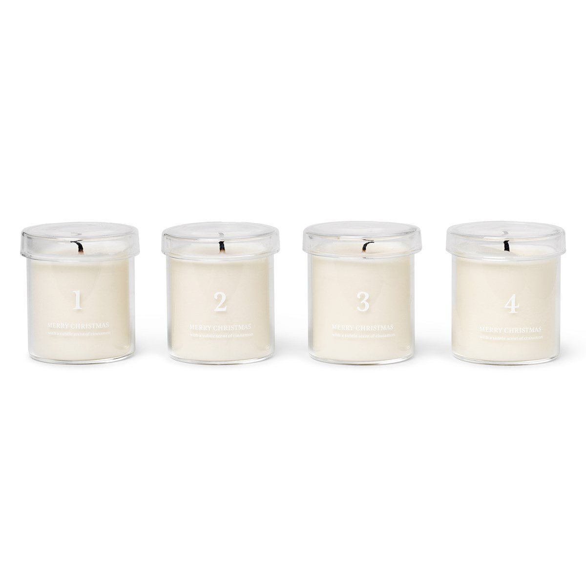 Ferm Living - Scented Advent Candles - Set of 4 in White - Scandibørn