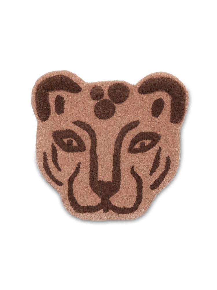 Ferm Living Tufted Leopard Head Rug - Brown - Scandibørn