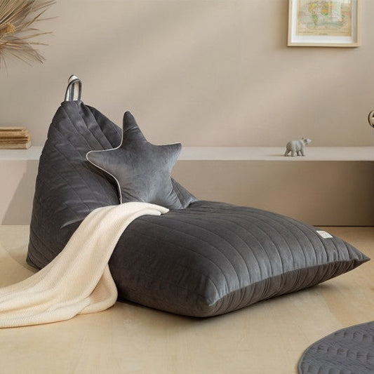 Nobodinoz Essaouira Velvet Bean Bag - Slate Grey