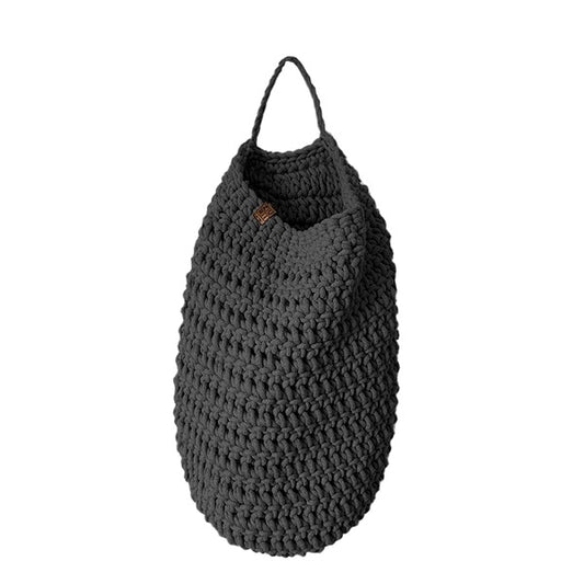 Zuri House Crochet Hanging Bag - Charcoal