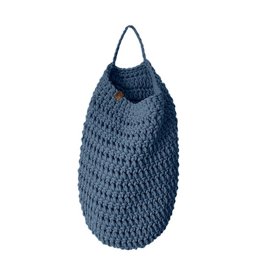 Zuri House Crochet Hanging Bag - Denim Blue