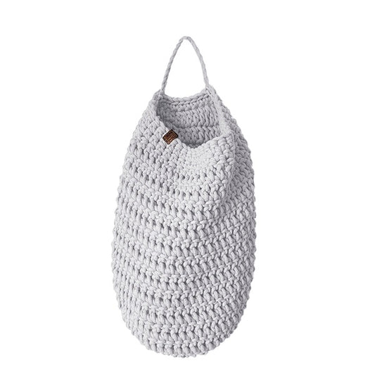 Zuri House Crochet Hanging Bag - Light Grey