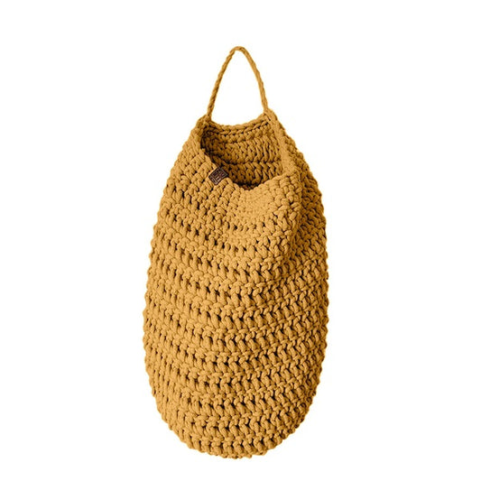 Zuri House Crochet Hanging Bag - Mustard