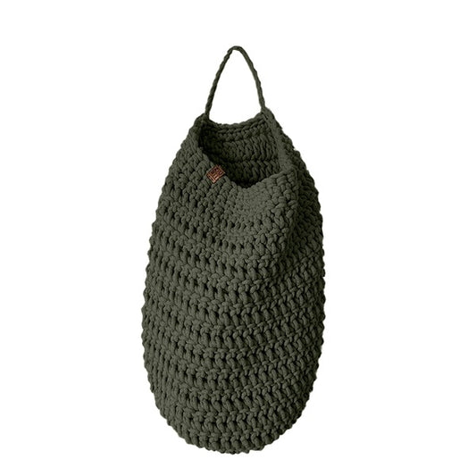 Zuri House Crochet Hanging Bag - Olive Green