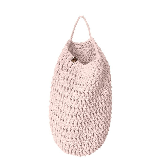 Zuri House Crochet Hanging Bag - Pale Pink