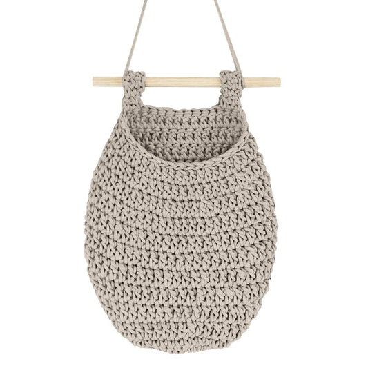 Zuri House Crochet Hanging Basket - Beige