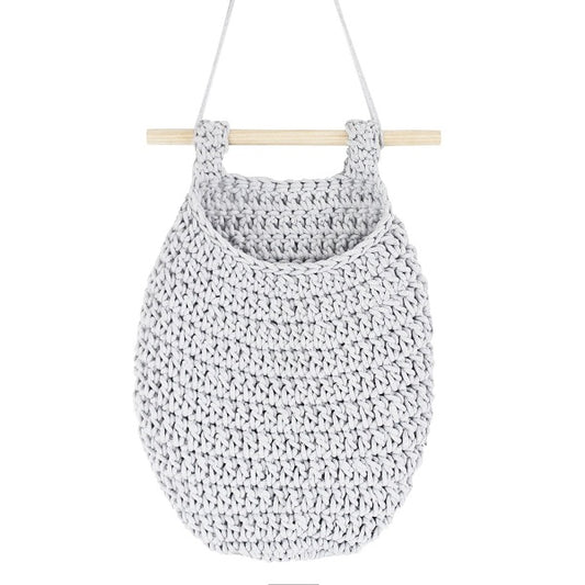 Zuri House Crochet Hanging Basket - Light Grey