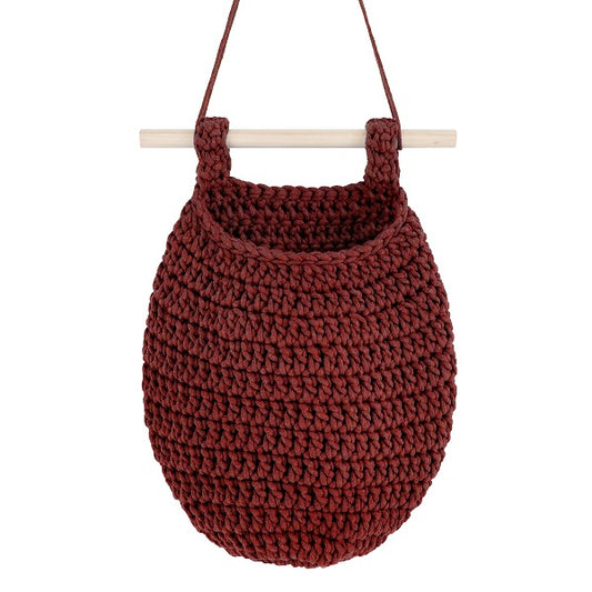 Zuri House Crochet Hanging Basket - Terracotta