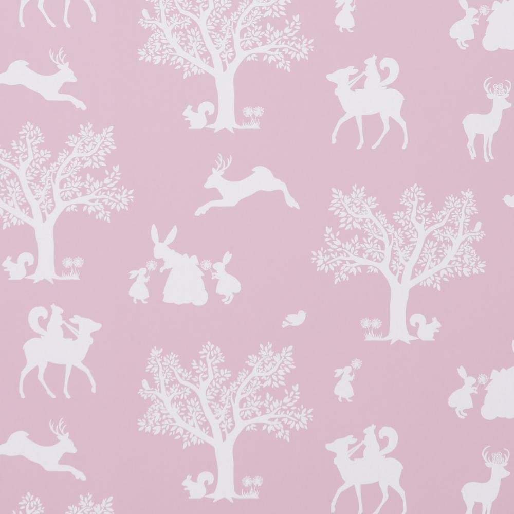 Hibou Home - Enchanted Wood wallpaper in Peony Pink - Scandibørn