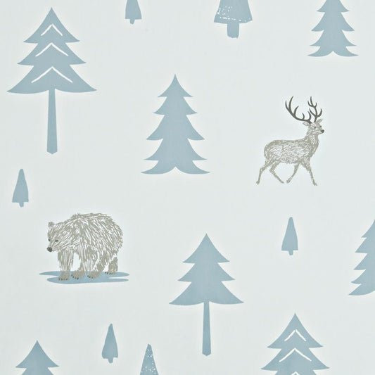 Hibou Home - Into The Wild wallpaper in Grey/Storm Green - Scandibørn