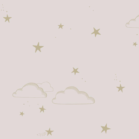 Hibou Home - Starry Sky wallpaper in Pale Rose/Gold - Scandibørn