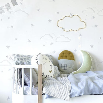 Hibou Home - Starry Sky wallpaper in Silver/White - Scandibørn