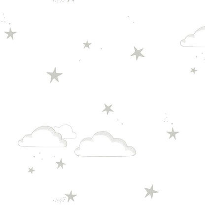 Hibou Home - Starry Sky wallpaper in Silver/White - Scandibørn