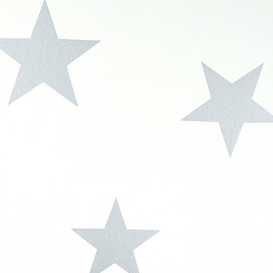 Hibou Home - Stars wallpaper in Silver - Scandibørn