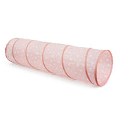 Pink Kids Concept Play Tunnel featuring a white star pattern, perfect for indoor and outdoor play. 
