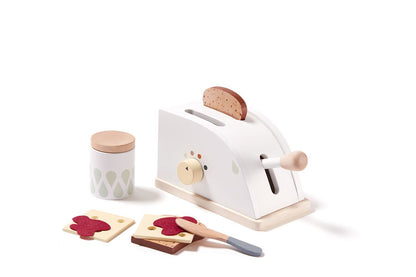 Kids Concept - Wooden Toaster Set in White - Scandibørn