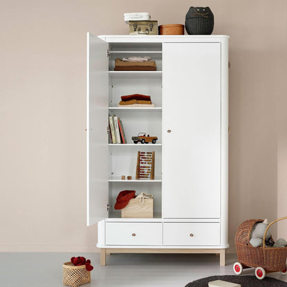 Oliver Furniture Wood Wardrobe 2 Door - White/Oak